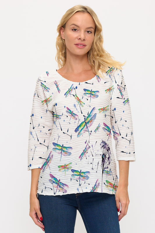 025- ET Lois Dragonfly 3/4 Sleeve Top