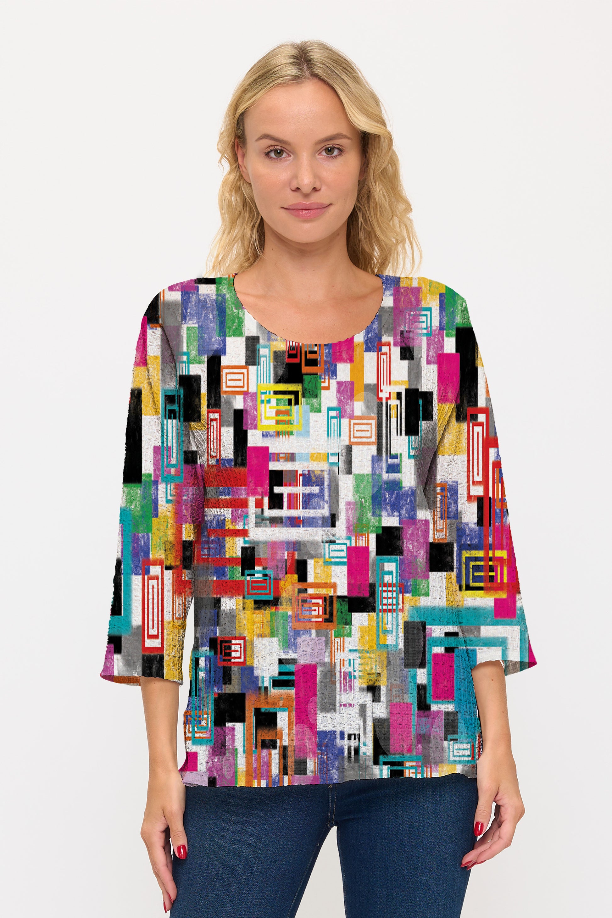025- ET Lois Black and Bright Geometric Top
