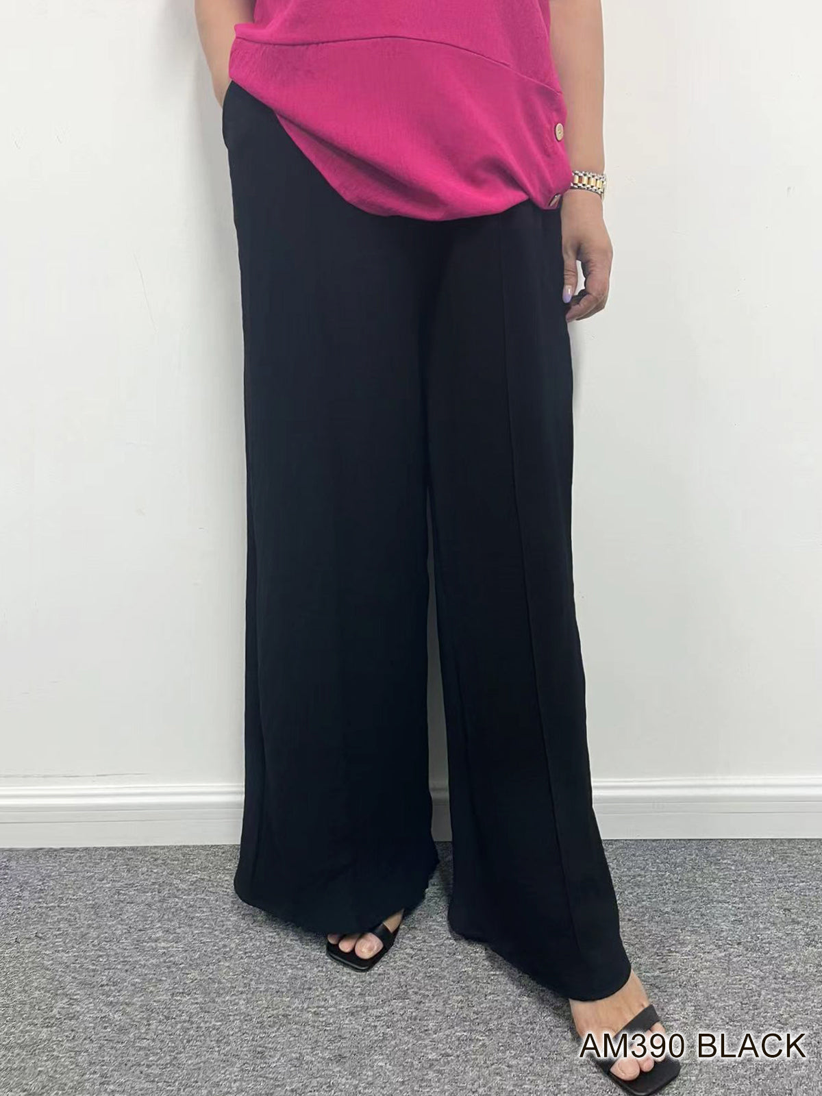 007- Creations Long Drawstring Pants- Black