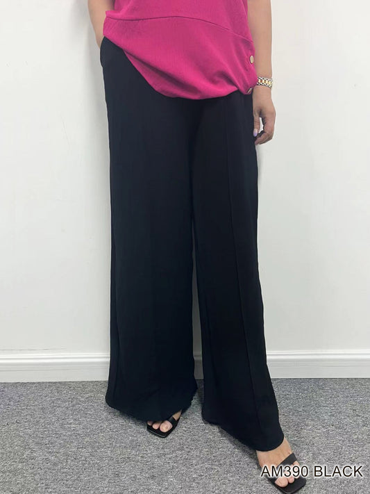 007- Creations Long Drawstring Pants- Black
