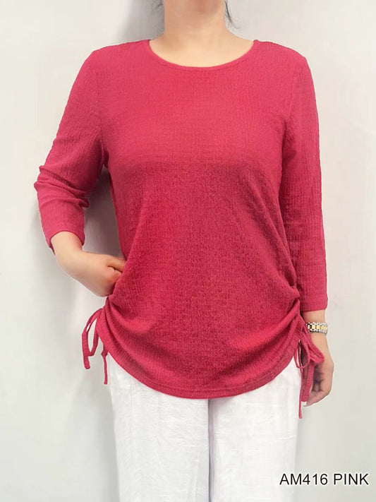 007- Creations Side Ties Top- Pink
