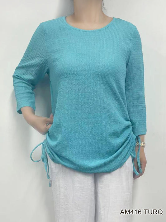 007- Creations Side Ties Top- Turquoise