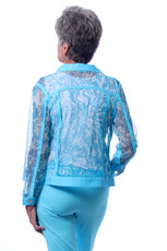 041- Tango Mango Turquoise Mesh Insert Jacket