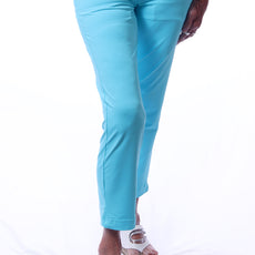 001- LuLu B Turquoise Zip Pocket Ankle Pant