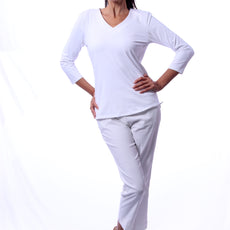 001- LuLu B Pull On Stretch Capri- White