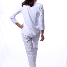 001- LuLu B Pull On Stretch Capri- White