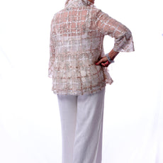 017- Damee Rose Gold Mesh Jacket