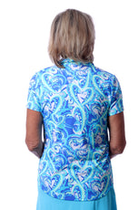 001- LuLu B Turquoise Hearts Golf Top