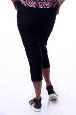 001- LuLu B Embellished Lattice Black Capri