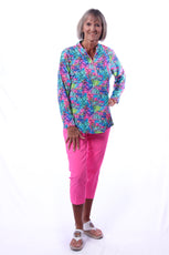 003- BeachTime Multicolor Fluorescent Zip Pull Over Top