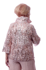 017- Damee Sequined Embroidery Rose Gold Short Jacket