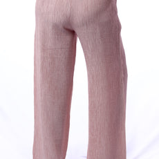 017- Damee Pink Wide Leg Crinkle Pants