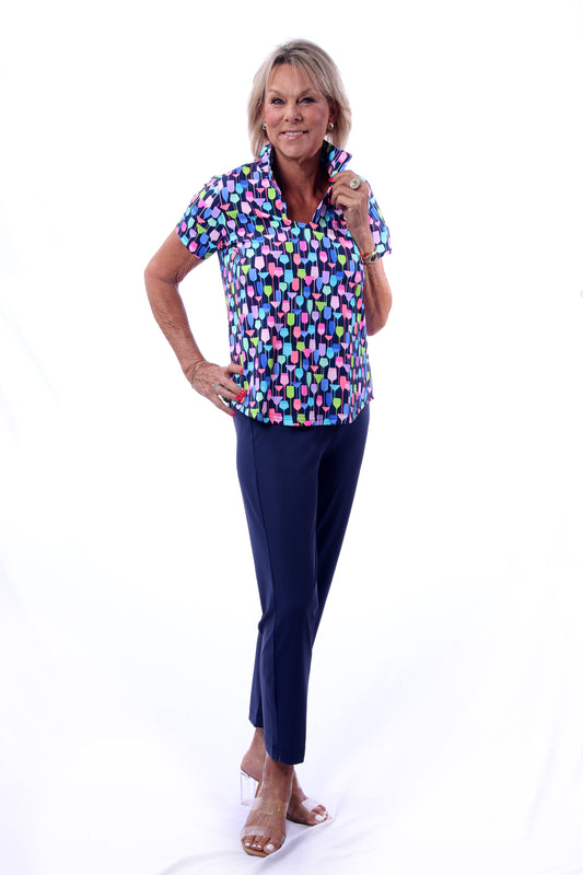001- LuLu B Navy Stretch 2 Pocket Capri