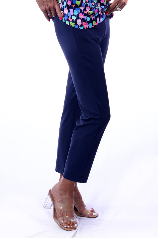 001- LuLu B Navy Stretch 2 Pocket Capri