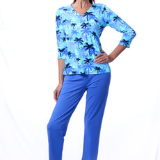 001- LuLu B Bright Periwinkle Zip Pocket Ankle Pant