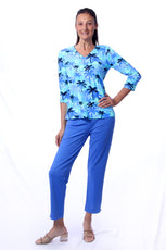 001- LuLu B Bright Periwinkle Zip Pocket Ankle Pant