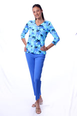 001- LuLu B Bright Periwinkle Zip Pocket Ankle Pant
