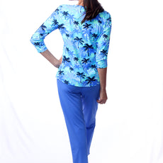 001- LuLu B Bright Periwinkle Zip Pocket Ankle Pant