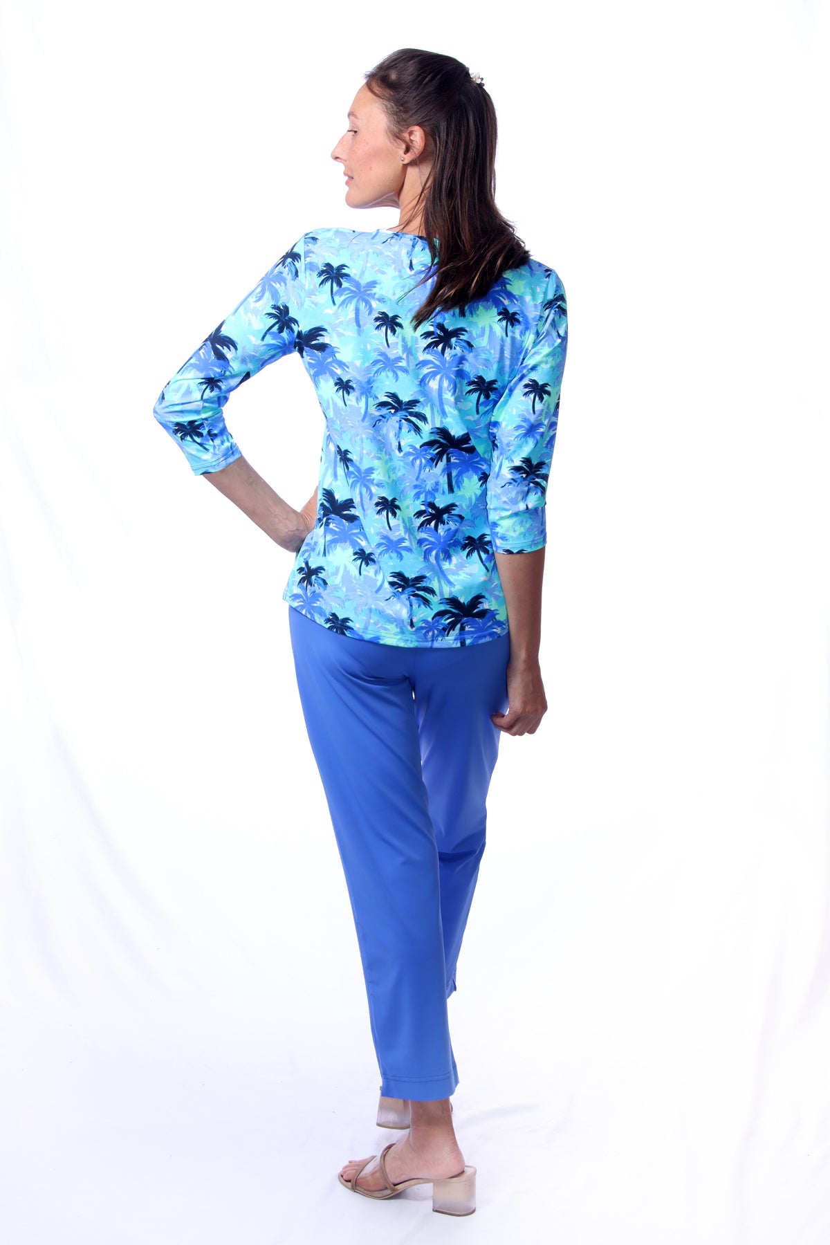 001- LuLu B Bright Periwinkle Zip Pocket Ankle Pant