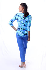 001- LuLu B Bright Periwinkle Zip Pocket Ankle Pant