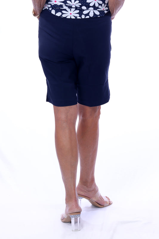 001- LuLu B Bermuda Stretch Short- Navy Blue