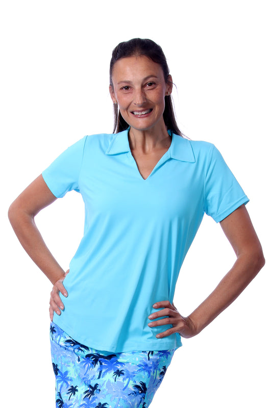 001- LuLu B Turquoise Golf Top