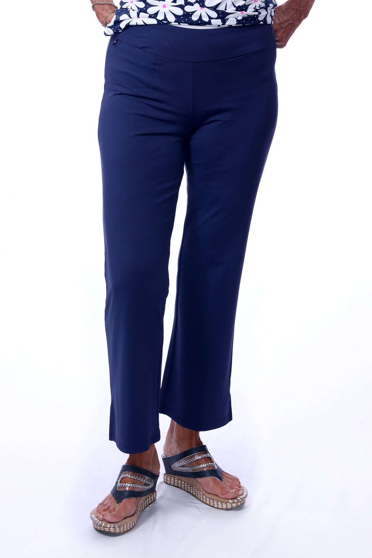 001- LuLu B Navy Zip Pocket Ankle Pant