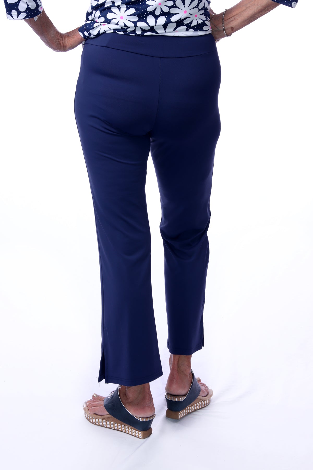 001- LuLu B Navy Zip Pocket Ankle Pant