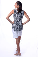 001- LuLu B Hi-Lo Black and White Sleeveless Top