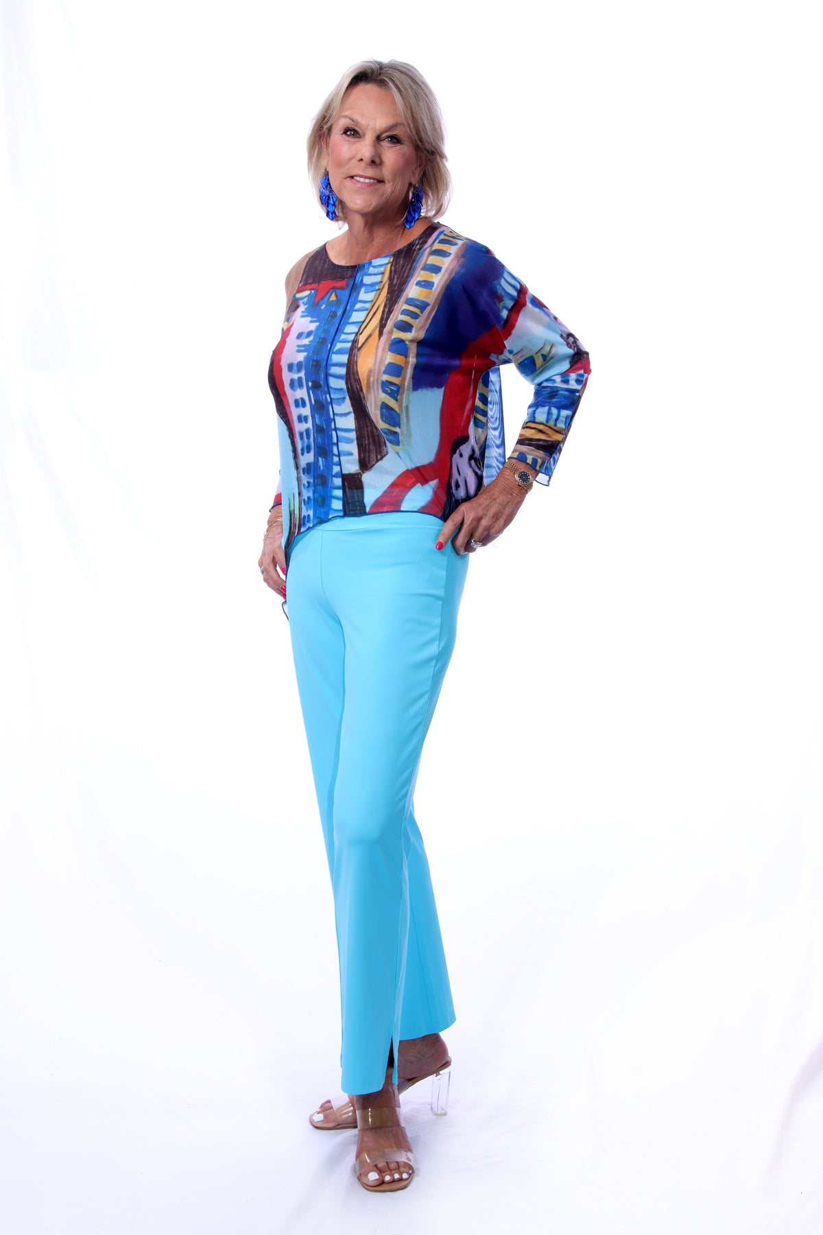 001- LuLu B Turquoise Zip Pocket Pant