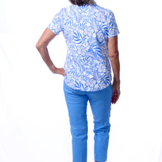 001- LuLu B Bright Periwinkle Stretch 2 Pocket Ankle Pant