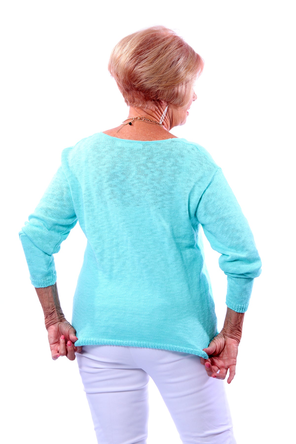 001- LuLu B Lightweight Sweater- Seafoam