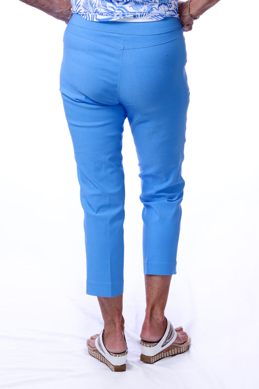 001- LuLu B Bright Periwinkle Stretch 2 Pocket Ankle Pant
