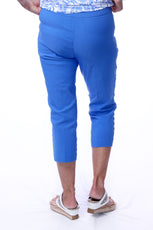 001- LuLu B Embellished Lattice Blue Capri