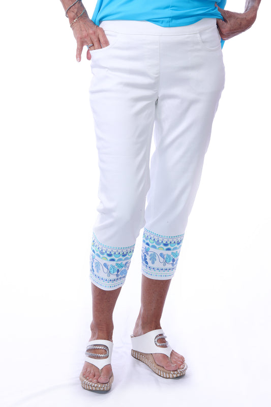 001- LuLu B White Embroidered Ankle Pant