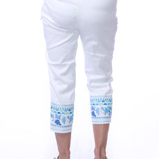 001- LuLu B White Embroidered Ankle Pant