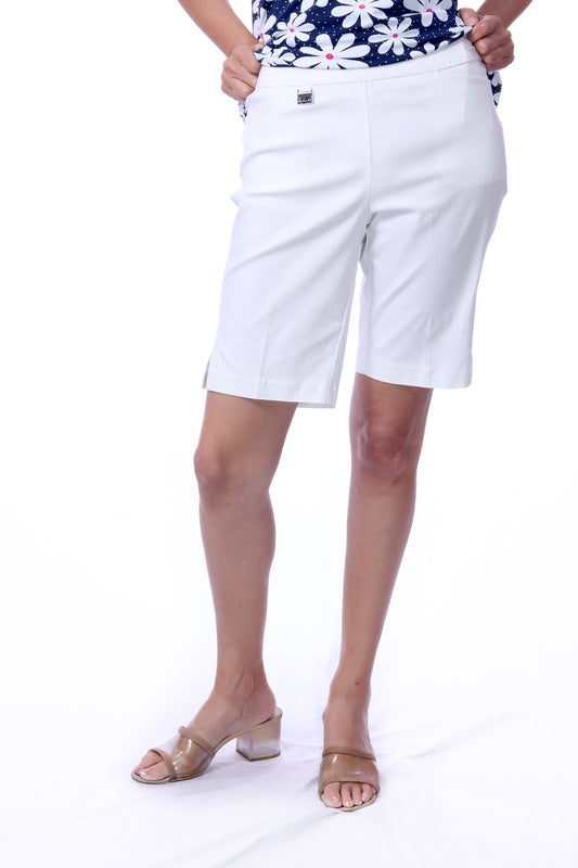 001- LuLu B Bermuda Stretch Short- White