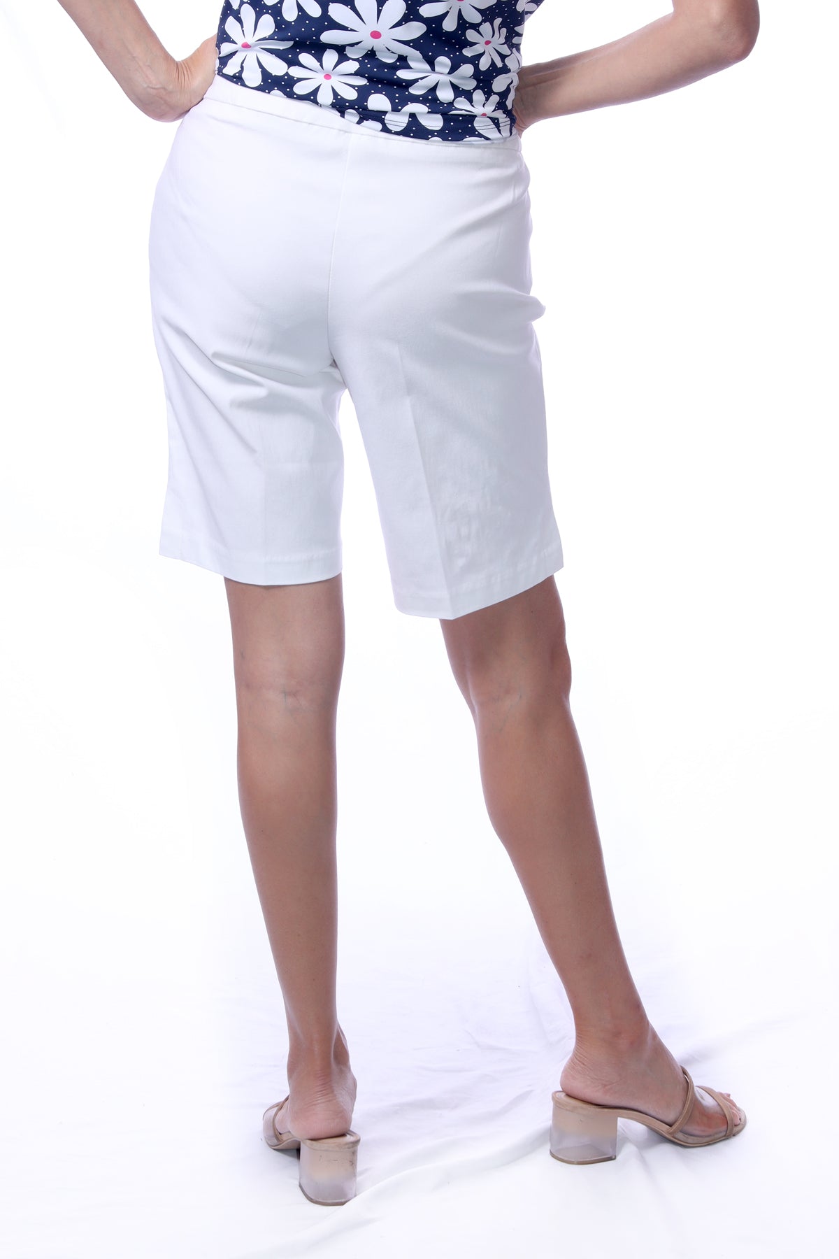 001- LuLu B Bermuda Stretch Short- White