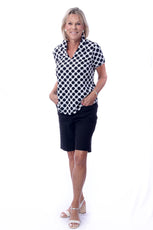 001- LuLu B Black and White Knot Golf Top