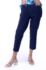 001- LuLu B Pull On Stretch Capri- Navy