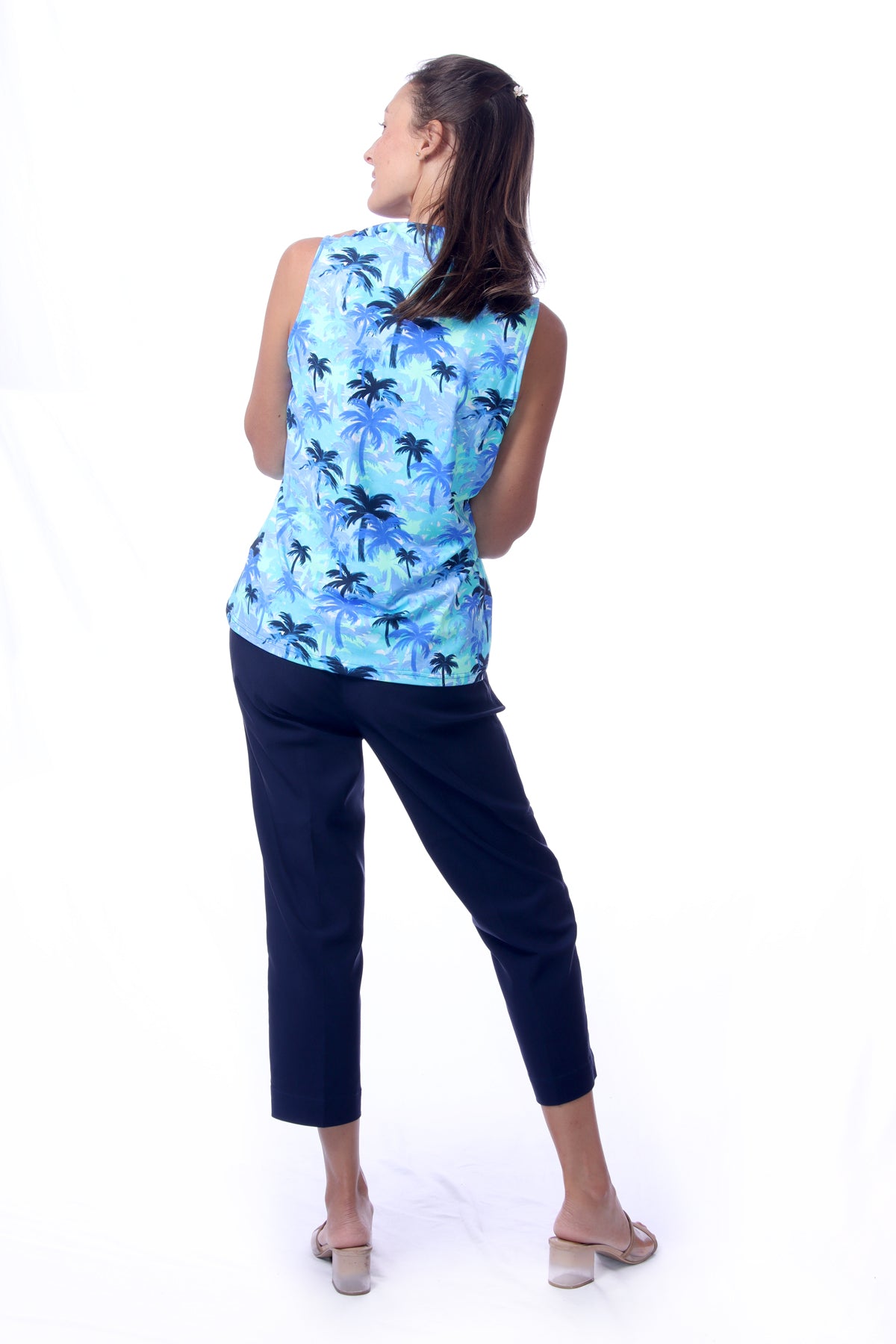 001- LuLu B Pull On Stretch Capri- Navy