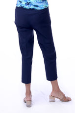 001- LuLu B Pull On Stretch Capri- Navy