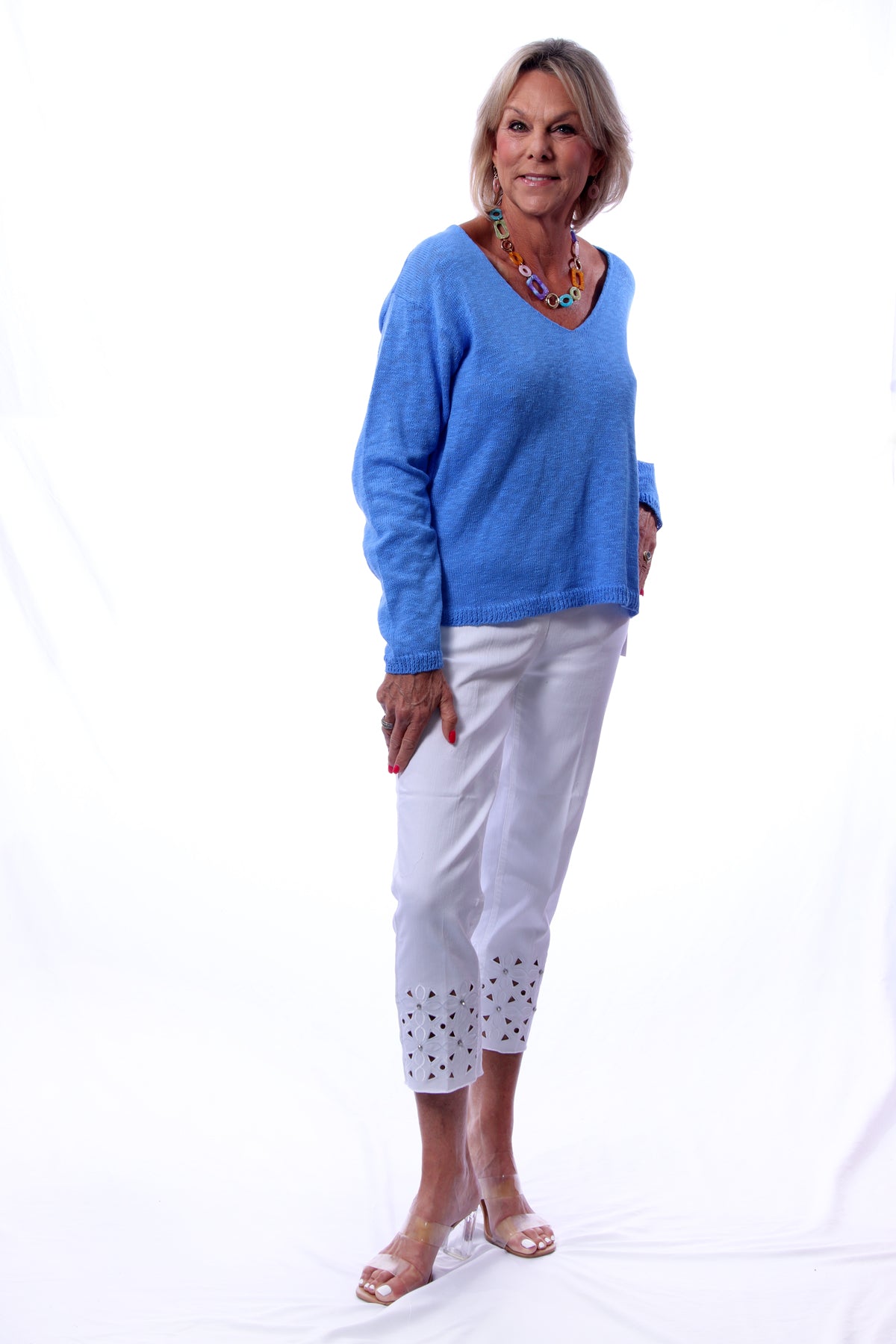 001- LuLu B Lightweight Sweater- Bright Periwinkle