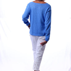 001- LuLu B Lightweight Sweater- Bright Periwinkle