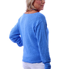 001- LuLu B Lightweight Sweater- Bright Periwinkle