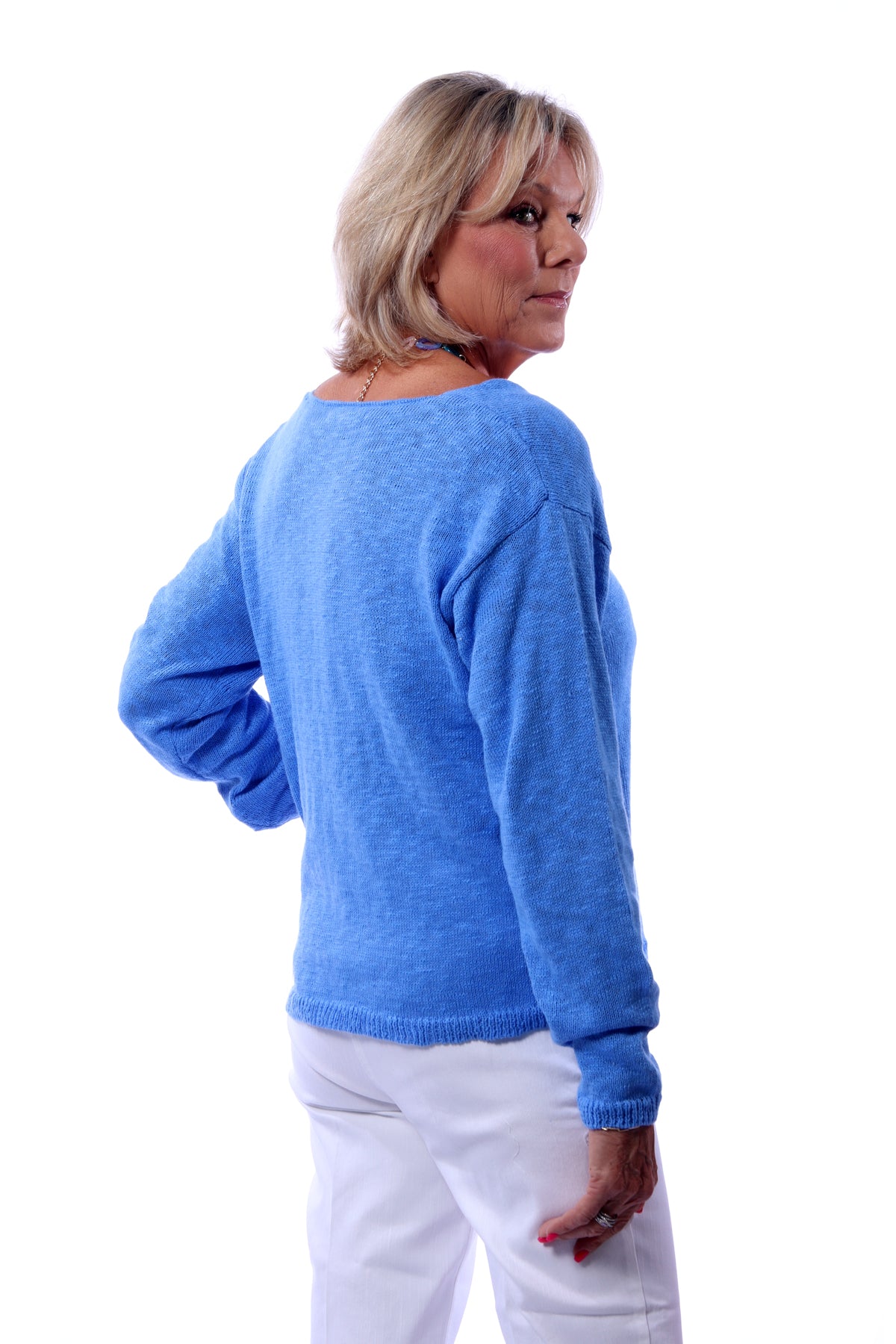 001- LuLu B Lightweight Sweater- Bright Periwinkle