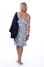 041- Tango Mango White and Black Sleeveless Ruffle Dress