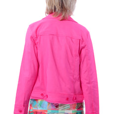 001- LuLu B Hot Pink Linen Fringed Short Jacket