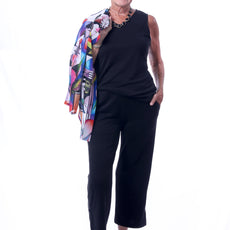 005- Arisa A Trading Black "V" Neck Tank Pant Set