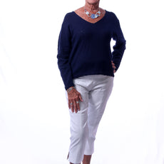 001- LuLu B White Stretch 2 Pocket Capri